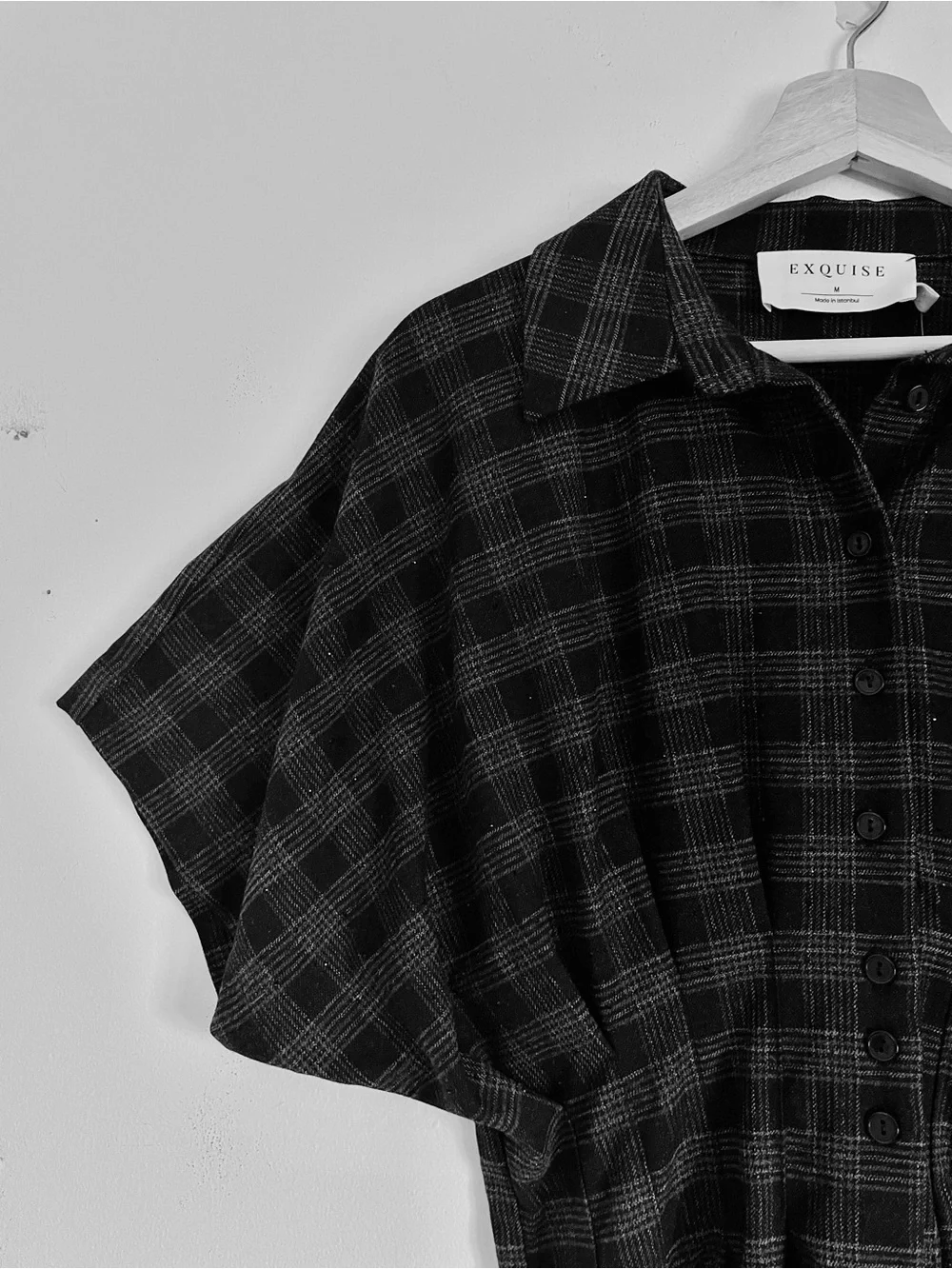 NWT Anthropologie Exquise Tobie Plaid Diamonte Mini Shirt Dress M